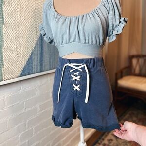 BDG Soft Blue Lace Up Athleisure Shorts